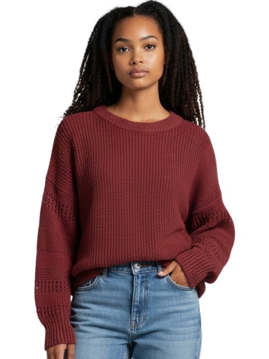 Knox Rose Sweaters - Knox Rose Women's Crewneck Sweater in Deep Rust